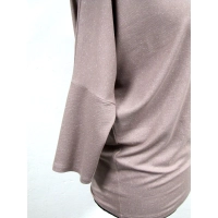 Tunika Aline kimono z dekoltem - capucino ze srebrnym brokatem